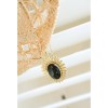 Gold plated Olive Leaf Gem Pendant Necklace N-0112