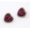 Pair Bronze Purple Leopard Heart Ear Stud Earring E-1045