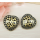 Vintage Style Bronze Faux Crystal Leopard Heart Ear Stud Earring E-1043