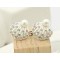 New Coming Charming Pink Blue White Glazed Colorful Rhinestone Pearl Shell shape Ear Stud E-1592