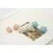 New Coming Charming Pink Blue White Glazed Colorful Rhinestone Pearl Shell shape Ear Stud E-1592