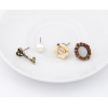 4pieces New Style Rhinestone Gem Pearl Bronze Key Flower Earring Ear Stud E-0586