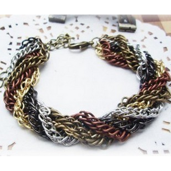 2pieces Fashion Style multilayer 5colors chain bracelet B-0060