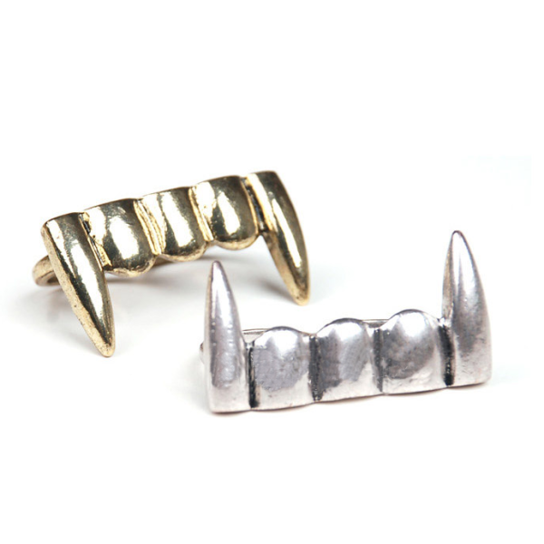 Wholesale 2Pieces Vintage Style Bronze Silver Tusk Two Finger Ring R-1016