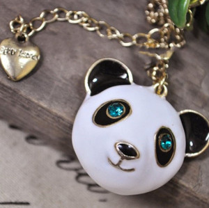 BJ Tags 2012 New Gold Tone Chain Fat Giant Panda Necklace N-3345