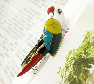 Colorful Glazed Double Finger Parrot Ring R-0199