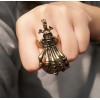 intage Style Bronze Punk Skull Claw Party Ring Size Adjustable R-1003