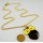 gold plated glazed cute owl pendant necklace N-2508