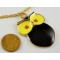 gold plated glazed cute owl pendant necklace N-2508