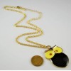 gold plated glazed cute owl pendant necklace N-2508