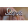 Pair Gold&Silver Plated Optional Nobel Rhinestone Covered Letter Love Ear stud E-0503