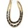 New Arrived Gold Plated Black Leather Link Doule Choker Necklace N-1060