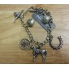 Retro Multielement Handgun Horse Tauren Wheel Gun Hunting Charms Bracelet B-0120