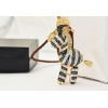Gold plated rhinestone zebra gym-horse necklace N-3291