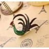 Vintage Style rhinestone colorful glazed Phoenix necklace N-3309