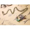 Vintage Style rhinestone colorful glazed Phoenix necklace N-3309