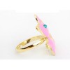 gold plated cartoon pink plated mouse ring R-0602