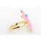 gold plated cartoon pink plated mouse ring R-0602