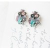 Colorful Rhinestone Glaze Candy Owl ear stud E-0625