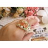 gold plated butterfly flower pearl candy ring S-0007