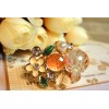 gold plated butterfly flower pearl candy ring S-0007
