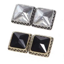 Wholesale 2 Pairs Clear&Black Faux Crystal Ear Stud Earring E-1598
