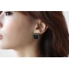 Wholesale 2 Pairs Clear&Black Faux Crystal Ear Stud Earring E-1598