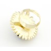 Gold Plated Olive Leaf black Gem  ring R-0648