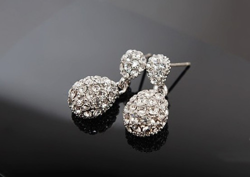 Charming Style Silver Plated Alloy  Rhinestone Dripping earring E-0248