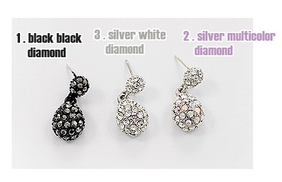 Charming Style Silver Plated Alloy  Rhinestone Dripping earring E-0248