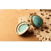 Vintage Style 3 Colors red blue black opal gem ear stud E-1672