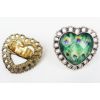 Color Optional Peacock Gem Heart  Ring Size Adjustable R-0656