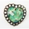 Color Optional Peacock Gem Heart  Ring Size Adjustable R-0656