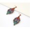 Pair Vintage Style Bronze Colorful Glazed Peacock Ear Stud Earring E-0637