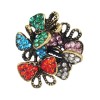 New Arrived Colorfuil Multi Butterfly Flower Ring Size Adjustable R-0623