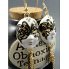 New Style Butterfly mark Black feather dangle earring