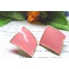 Gold Plated irregularly glazed square ear stud E-2085