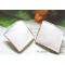 Gold Plated irregularly glazed square ear stud E-2085