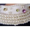 All-match colorful Crystal Pearl Collar Necklace Hand Made  N-2071