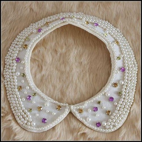 All-match colorful Crystal Pearl Collar Necklace Hand Made  N-2071