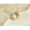 rhinestone gold plated pure copper angle wing pendant necklace ear stud set E-1064