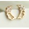 rhinestone gold plated pure copper angle wing pendant necklace ear stud set E-1064