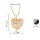 Rose gold plated clear crystal leaf hollow out heart necklace N-4838