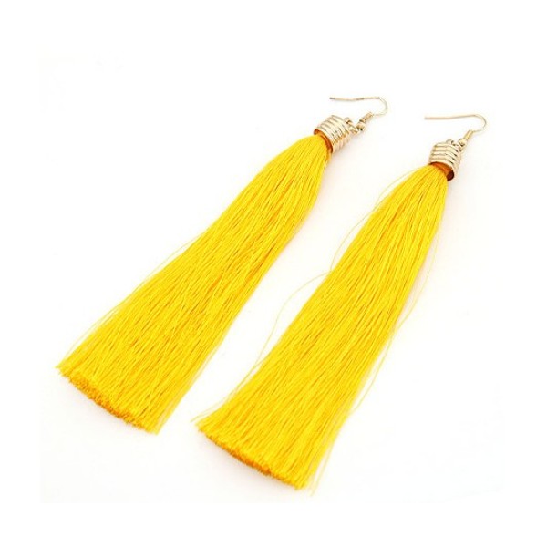 silk yarn long tassel ear stud E-1682