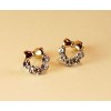Charming gold plated rhinestone cute bowknot ear stud E-1554