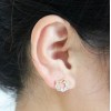 Charming gold plated rhinestone cute bowknot ear stud E-1554