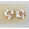 gold plated alloy rhinestone white glazed flower ear stud E-0232
