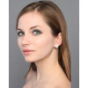 Cute Rhinestone Eye Small Lovely White Enamel Mouse Ear Stud Earrings Gold Tone E-0620