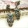 Pair Green Eye Bronze Alloy Owl Ear Stud E-0669