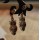 Pair Green Eye Bronze Alloy Owl Ear Stud E-0669